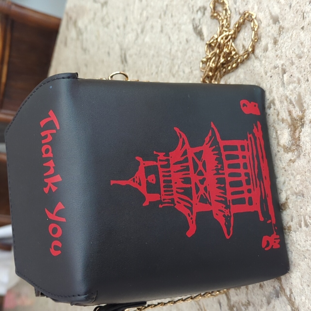 Novelty Chinese Take Out Box Purse black red
